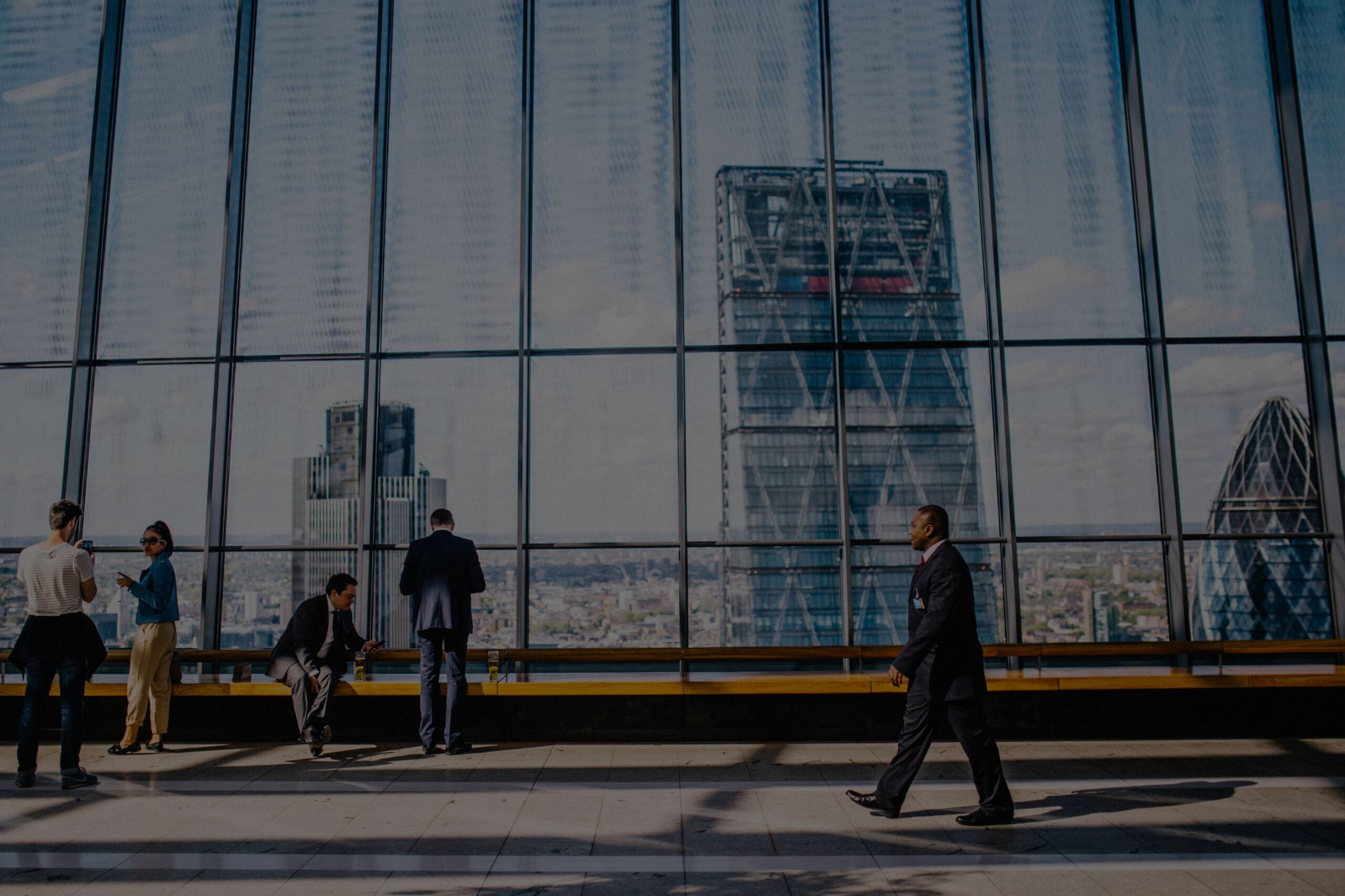 Professionals in a corporate office tower, corporate and technical services recruitment for mining